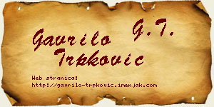 Gavrilo Trpković vizit kartica